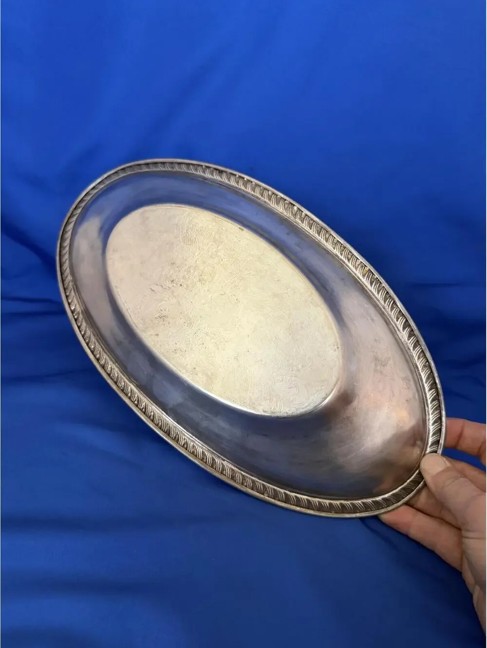 Vintage Crosby Oval Silver Plated Dish/Serving Bread/Trinket Tray 12.5” x 6.75”